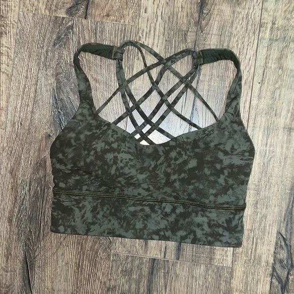 SOLD Lululemon Wild Thing Strappy Bra 4 Green Patterned - Picture 3 of 5